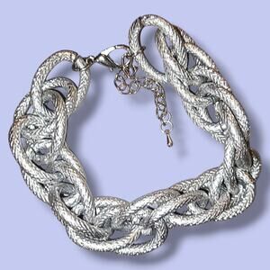 Vintage Silver Tone Chunky‎ Chain Bracelet
